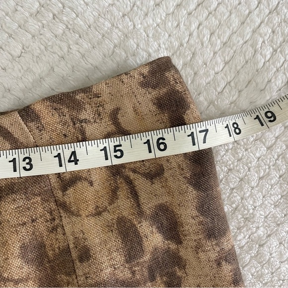 Lauren Ralph Lauren Y2K 90s Linen Midi Skirt Size 12 Brown Floral Fairy Grunge - Picture 8 of 12